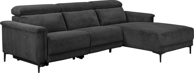 Lund-Bank-3-zits - 1 Elec. Relax - Antraciet