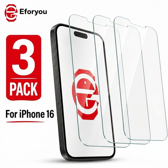 Geschikt voor iPhone 16 - 3 stuks - Screenprotector Tempered Glass - Case Friendly - 9H Hardheid - Inclusief Schoonmaakkit