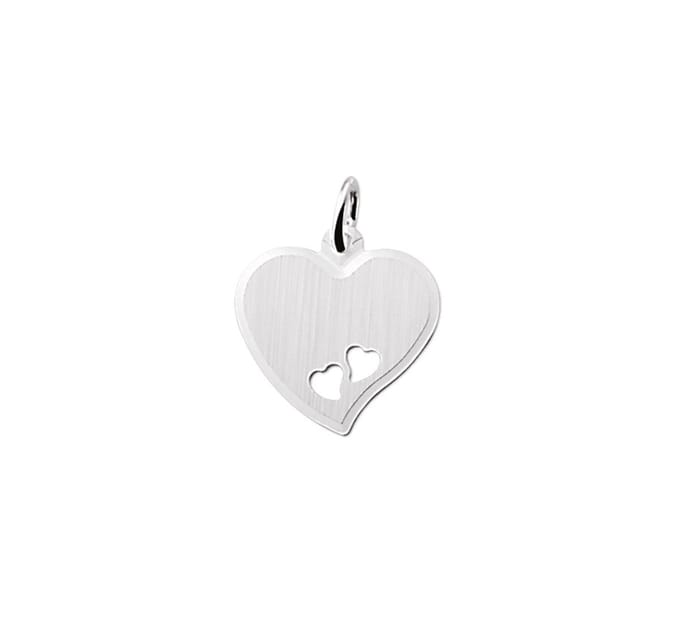 Zilver Gerhodineerde Graveerhartje gediamanteerd 1329805