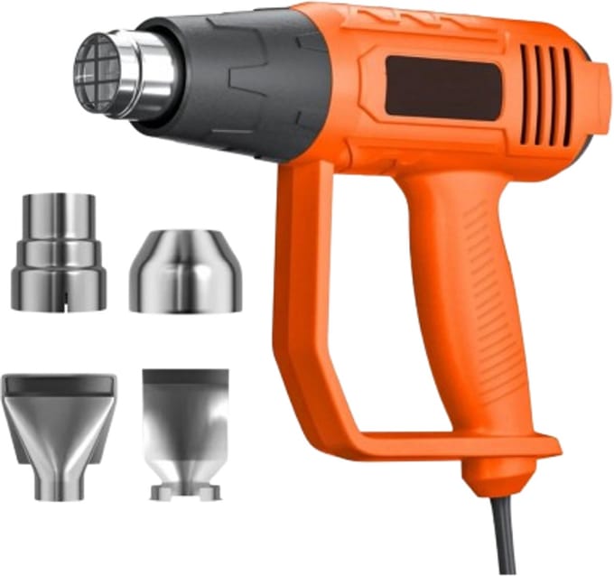 Heteluchtpistool 2000W - Heat Gun 60-600°C - Föhn - 4 Mondstukken