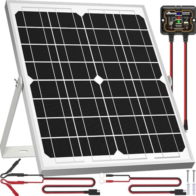 Zonnepaneelset 20W 12V met Druppellader en Upgrade-Controller voor Boot, Auto, Camper en Motorfiets