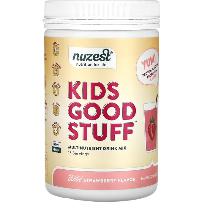 Nuzest, Kids Good Stuff, Mélange complet de boissons nutritives, Framboise, 225 g (7,9 oz)