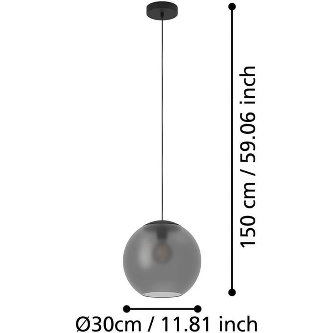 Stars of Light hanglamp Arangona, grijs, Ø 30 cm, glas