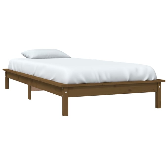 vidaXL - Bedframe - massief - grenenhout - honingbruin - 90x200 - cm