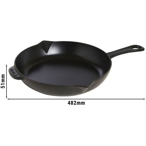 STAUB PANS - Koekenpan met schenktuit - Ø 260mm - Gietijzer - Zwart