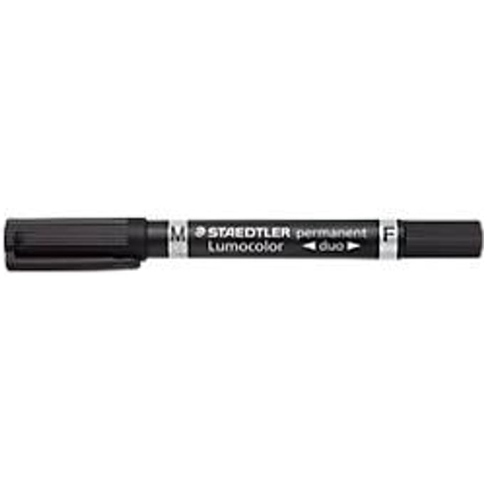 STAEDTLER permanent marker Lumocolor duo, zwart, 10 st.