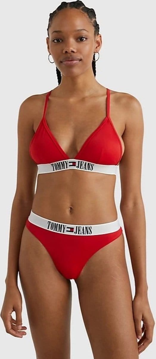 Tommy Hilfiger - Triangel Bikini met Brazilian Slip - Rood - Maat L