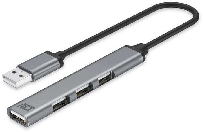 ACT USB-A hub 2.0, 4 poorts USB-A AC6225