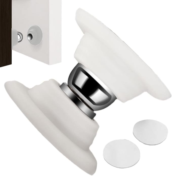 Magnetische Deurstopper - Deurhouder Deurvanger - Stille Deuropening - Geen Gaten Boren - 5.5 cm - Wit