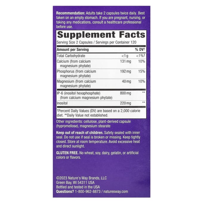 Nature's Way, Cell Forté, IP-6 & Inositol, 240 Plantaardige Capsules
