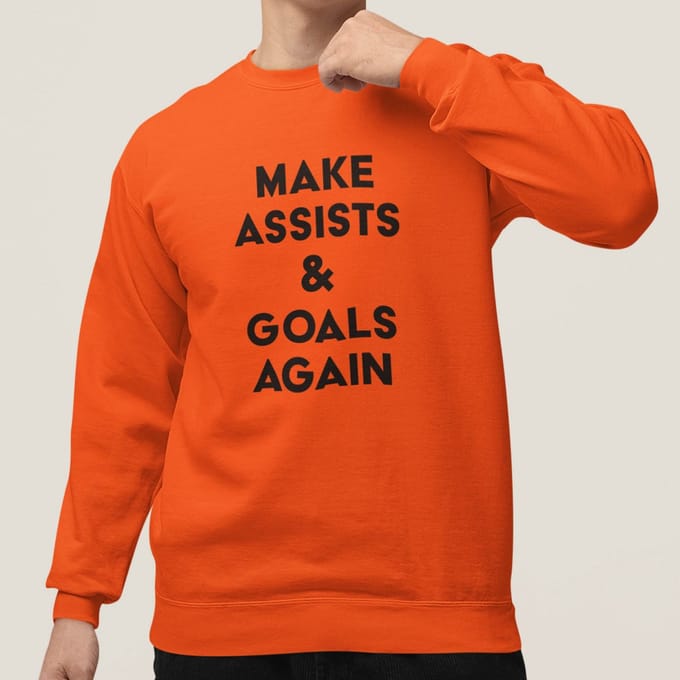 Oranje WK-EK Trui Make Assists & Goals Again XS