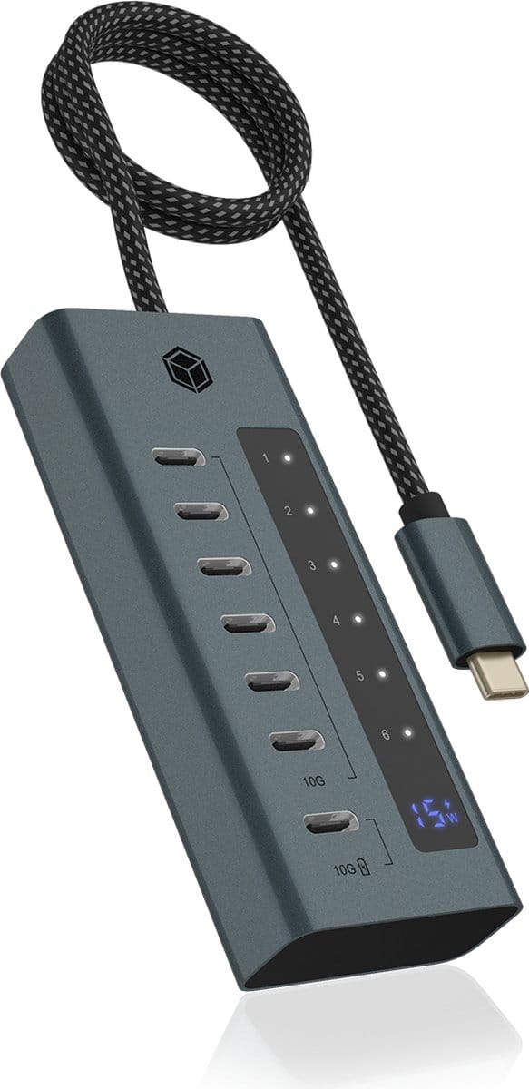 ICY BOX IB-HUB1457-C31 USB-C Hub - 7 Poorten - USB 3.2 Gen 2 - 10 Gbps