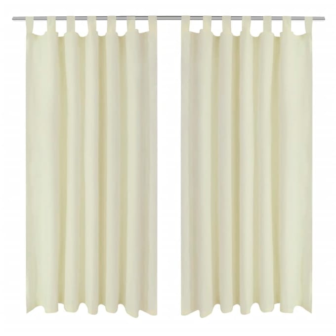 vidaXL Micro-Satijnen Gordijnen met Ringen 140 x 245 cm 2 stuks (Creme)