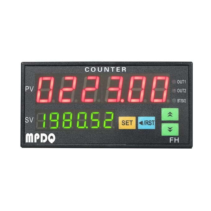Multifunctionele digitale teller met dubbele lichtgevende diode, 90~265V AC/DC-lengtemeter met zwart