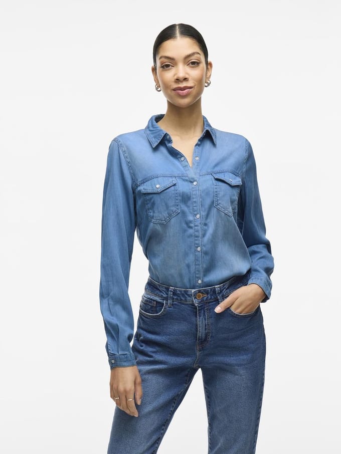 VILA - VIBISTA DENIM SHIRT-NOOS Dames Blouse