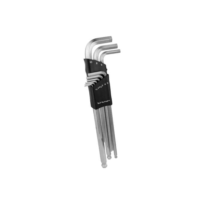BIRZMAN INBUSSLEUTELSET MET LANGE ARM / 9 STUKS