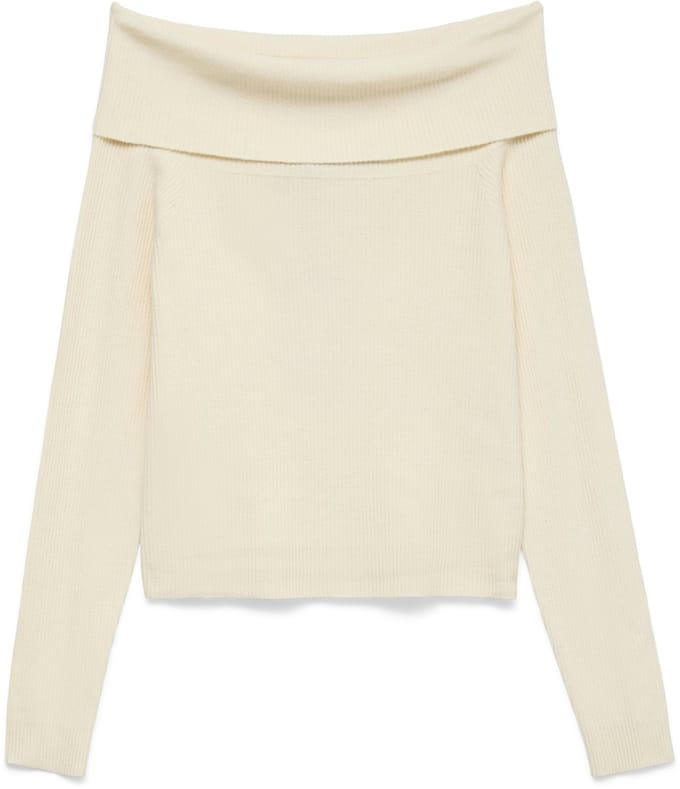 VERO MODA - VMERIS LS OFF SHOULDER RIB PULLOVER SB - Dames - Gebreide truien