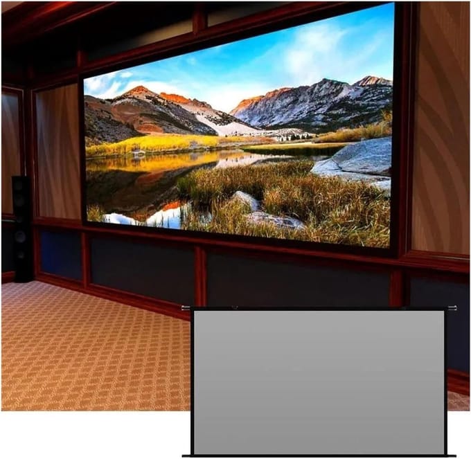 Projectorscherm - Draagbaar Filmscherm - Thuisbioscoop Creëren - Kreukvrij Polyester - 60 Inch - Wit