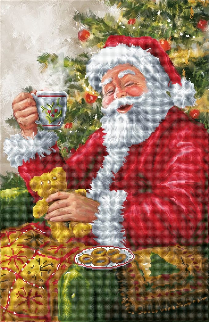 DIAMOND DOTZ Santas Cuppa - Diamond Painting - 34.029 Dotz - 80x52 cm