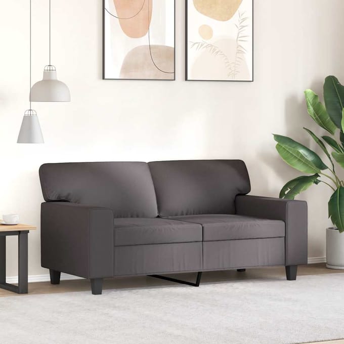 vidaXL - Tweezitsbank - 120 - cm - kunstleer - grijs