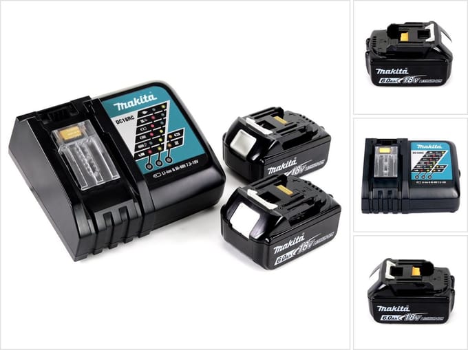 Makita Power-Source Kit Li 18V - 2x BL1860B 6,0Ah Accu's + DC18RC Snellader