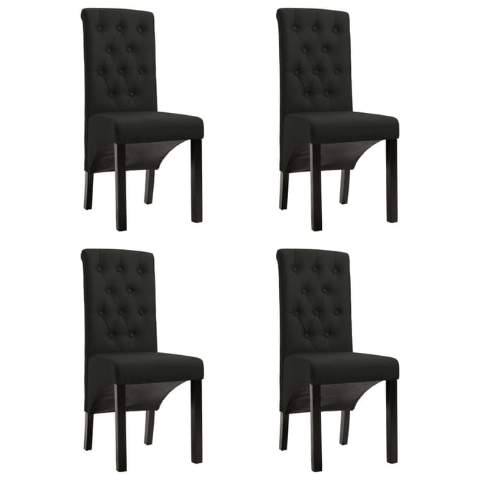 vidaXL - Eetkamerstoelen - 4 - st - stof - zwart