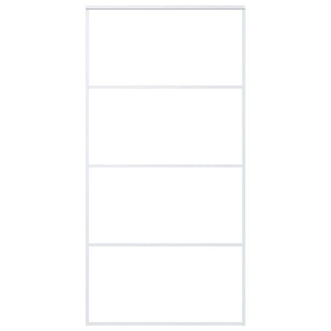 vidaXL - Schuifdeur - 102,5x205 - cm - mat - ESG-glas - en - aluminium - wit