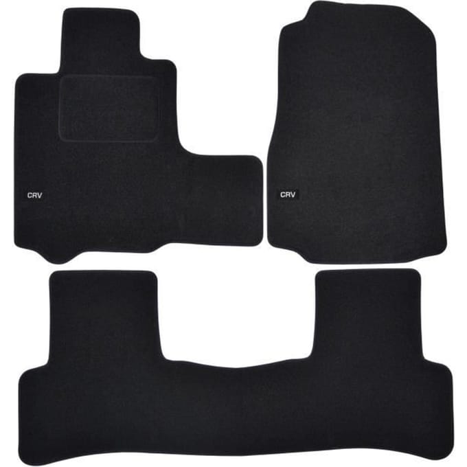 Vloermatten - Logo - Honda CRV - Zwart Velours - 4 Delen - Antislip - Op Maat