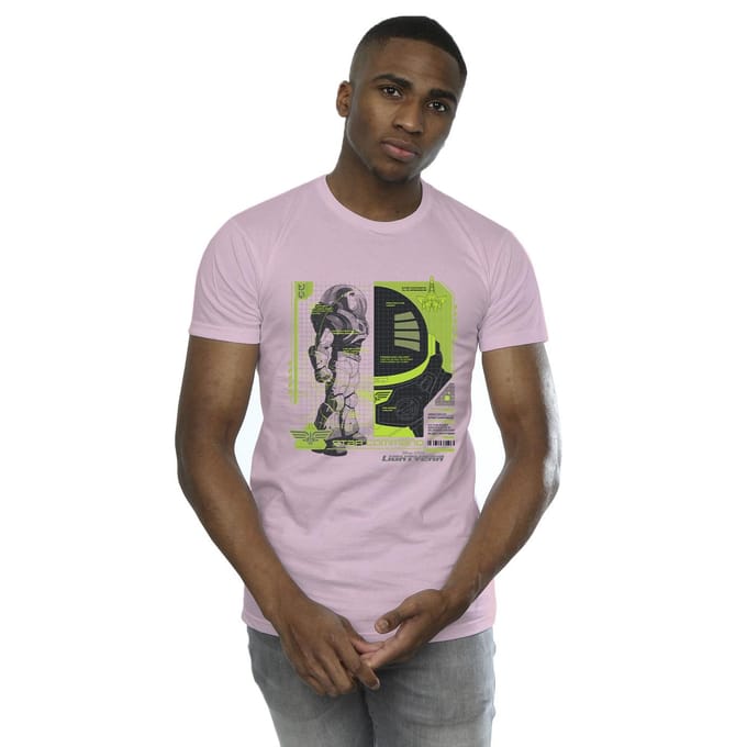 Disney Heren Lightyear Buzz Tech Panel T-Shirt (Baby Roze)