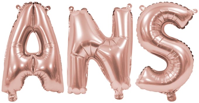 HOBI - Aluminium ballonnen letter ans roségoud 36 cm verjaardagsdecoratie