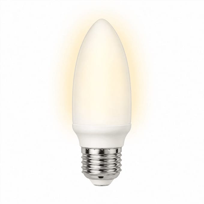1x Kaarslamp Spaarlamp E27 - 7W - Daglicht (6400K) - 420 lm - 10 jaar - Niet Dimbaar