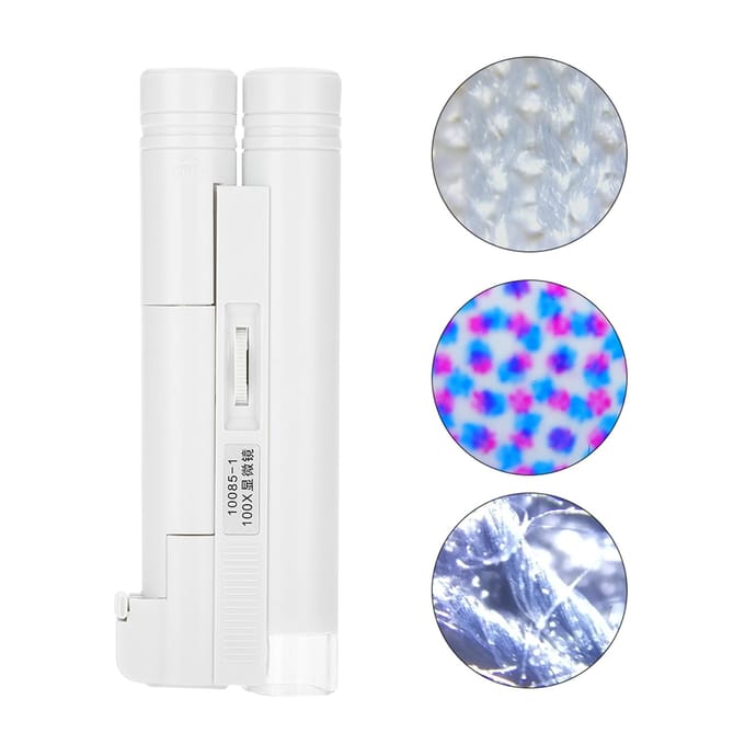 100X Zoom Microscoop Dubbele Buis Sieraden Vergrootglas Zak Vergrootglas met LED Licht