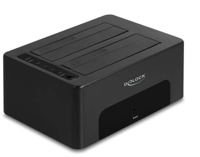 Delock USB Dual Docking Station for 2 x SATA HDD / SSD with Clone and Erase Function
