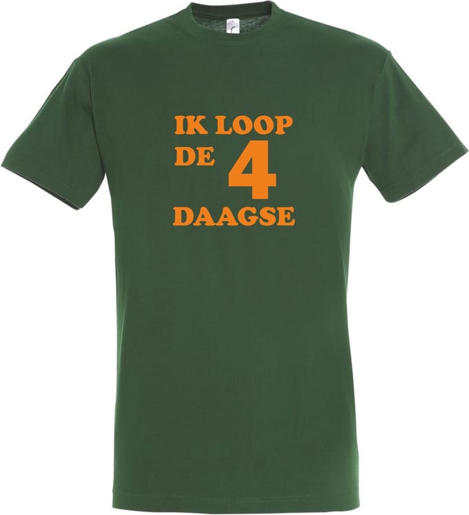 T-shirt Ik loop de 4 daagse |Wandelvierdaagse | vierdaagse Nijmegen | Roze woensdag | Groen | maat S