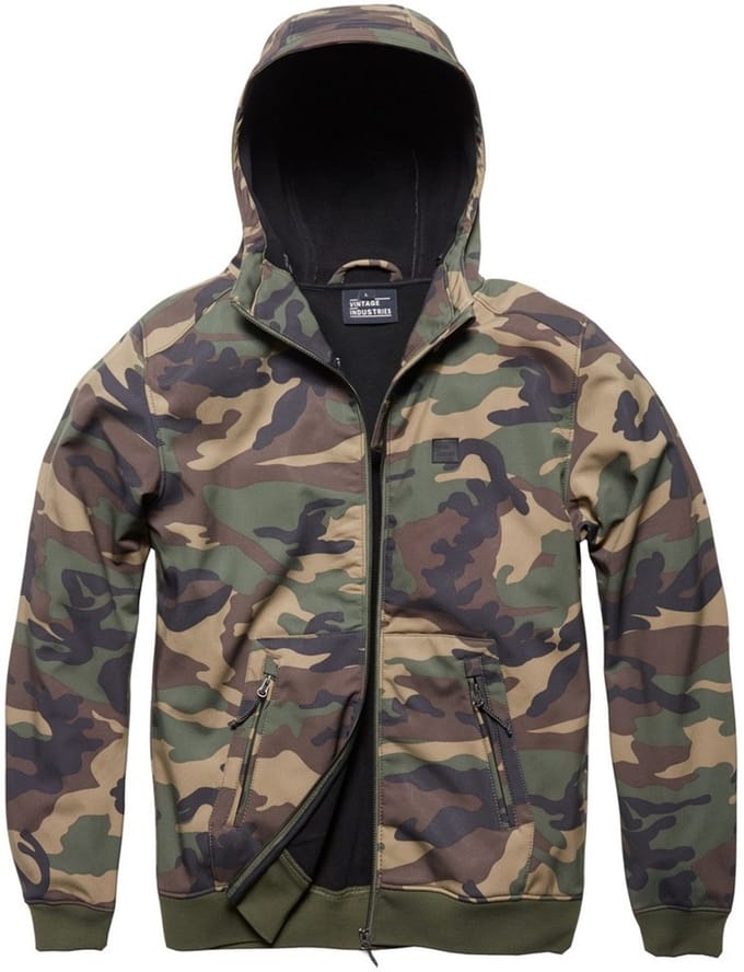 Vintage Industries Funktion-jas Ashore Softshell Jacket Woodland Camo