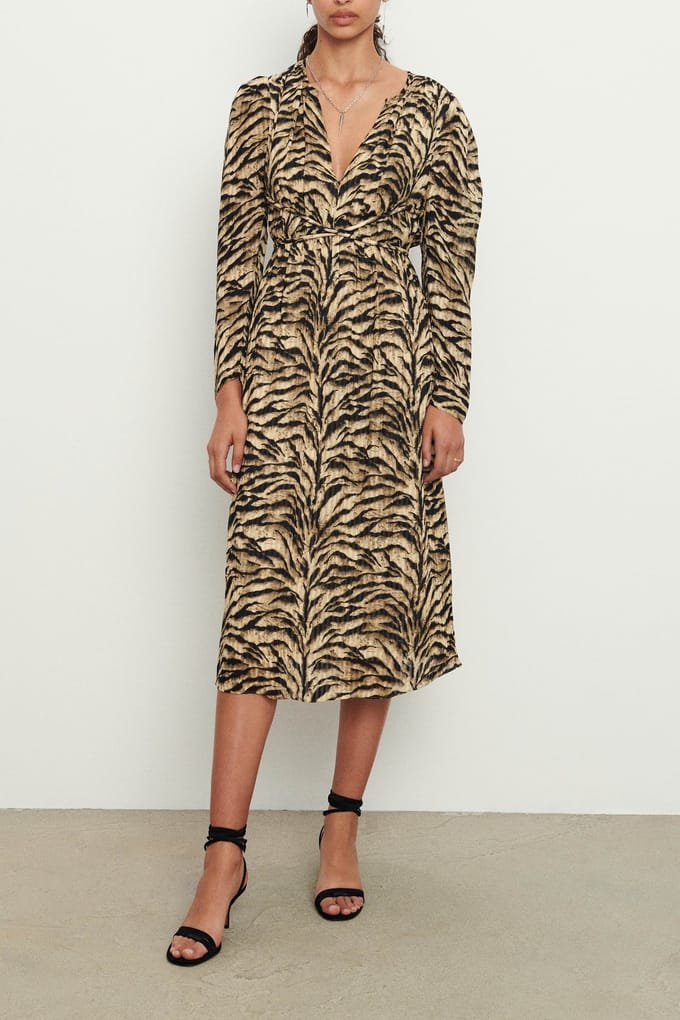 BA&SH Robe Imany Beige Taglia: S | Abiti Midi Outlet | Donna | Marrone