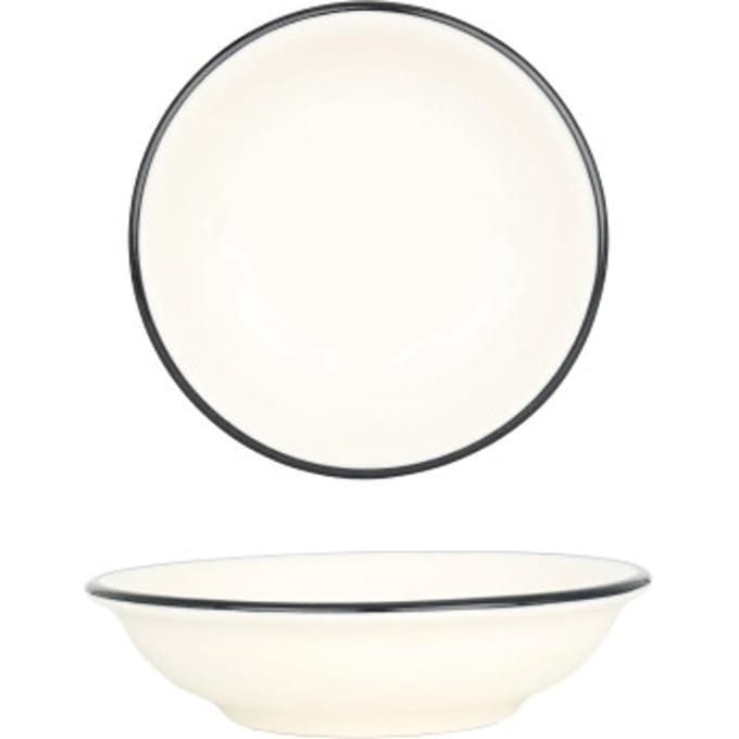 Bonna Serveerschaal - Linea Black - Porselein - 20 cm (500cc) - set van 2