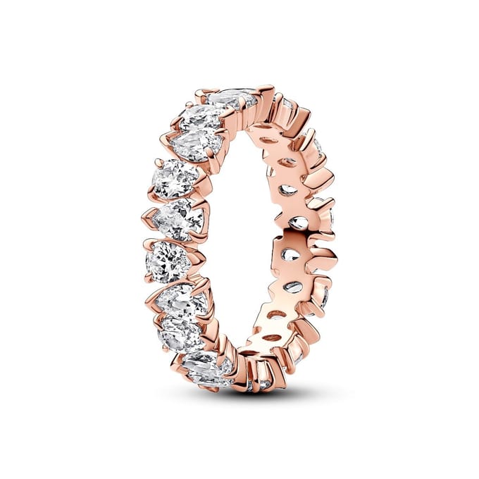 Pandora Ring Volledig Peervorm Rosé 183021C01-56