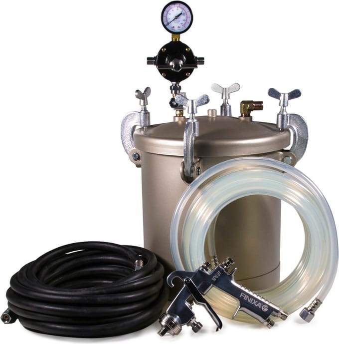 FINIXA Drukvat 10 liter met Spuitpistool Reduceerventiel & Slangenset