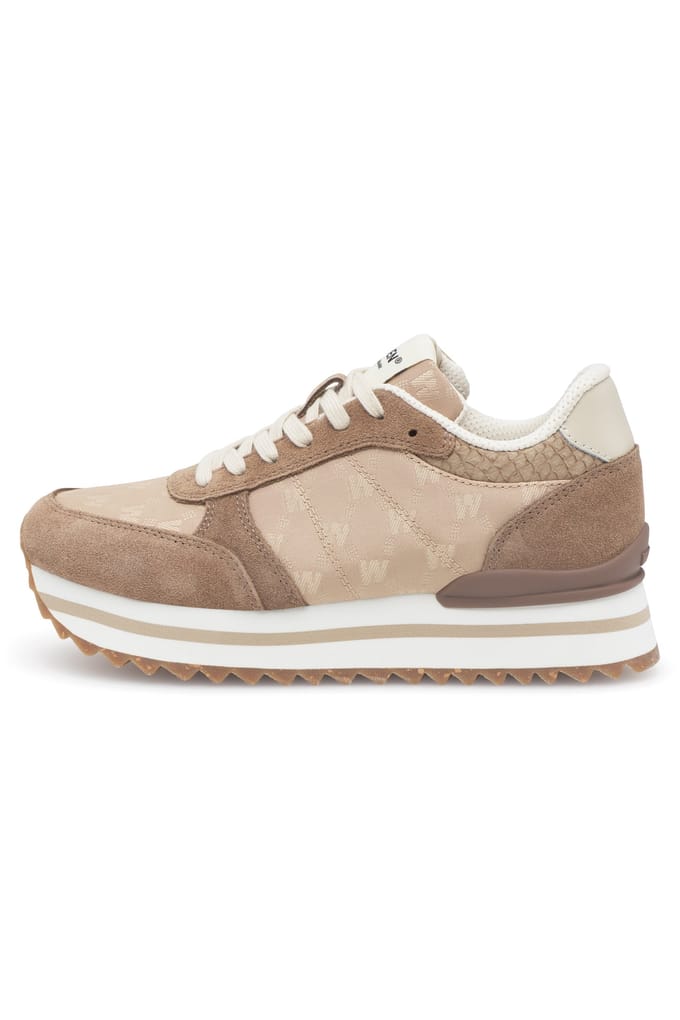 Woden Ronja Plateau Heritage Coffee Cream Maat: 41 | Sneakers Outlet | Dames | Beige