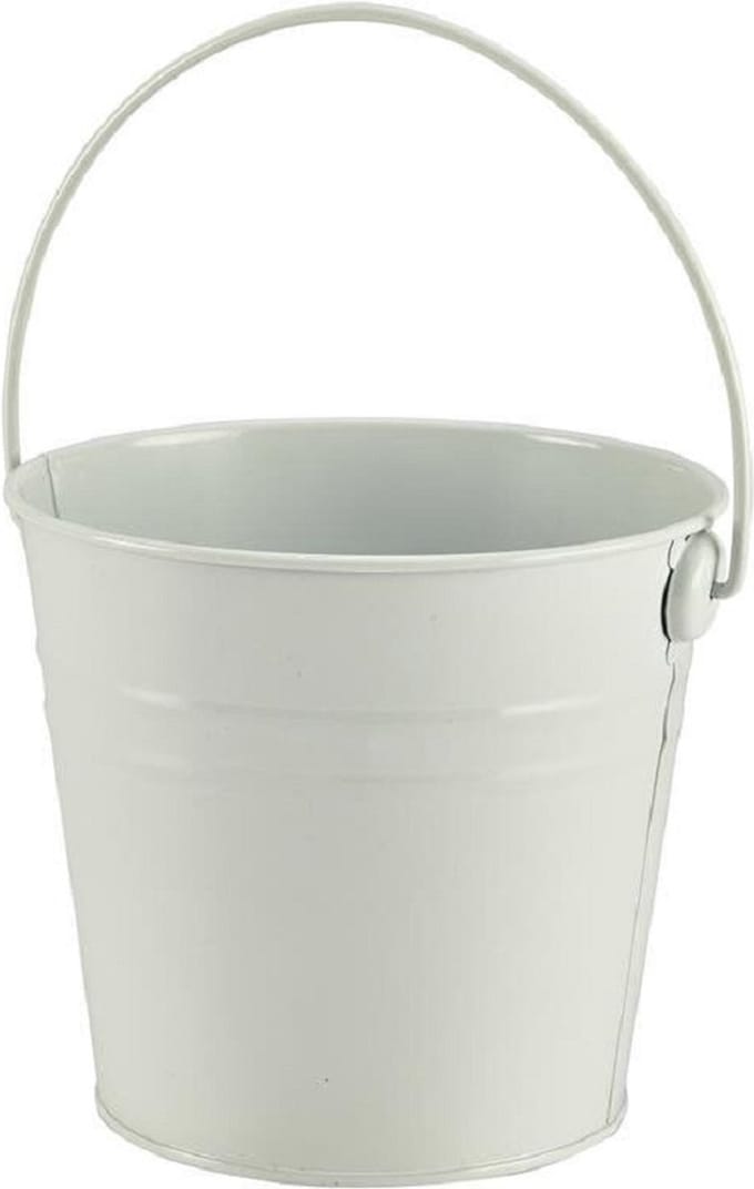 Genware RVS sharing emmer medium wit 16 cm