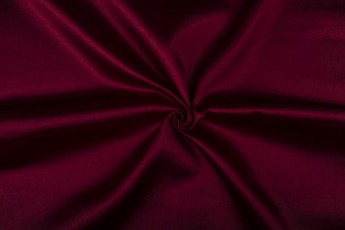 Satijn stof - Bordeaux rood - 15 meter