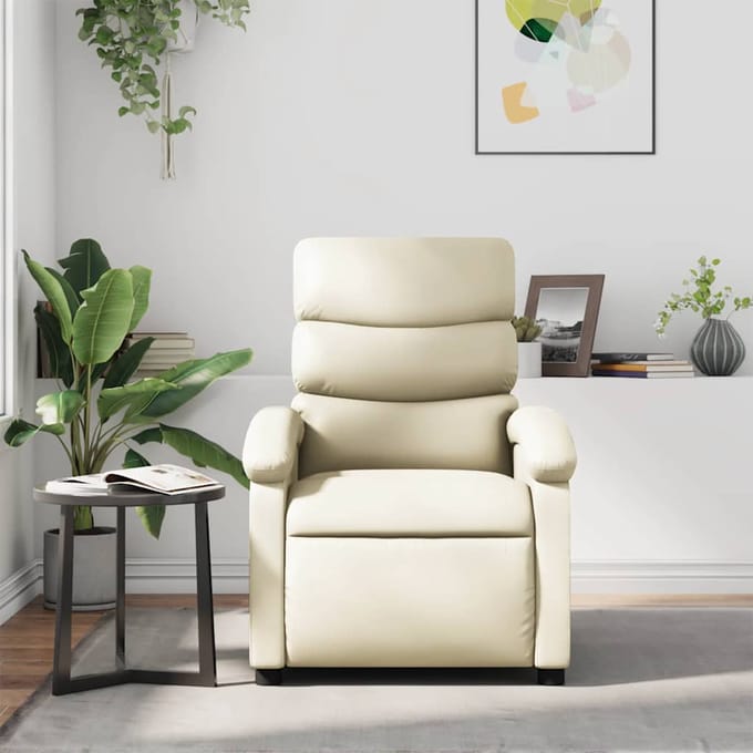 vidaXL - Massagestoel - verstelbaar - kunstleer - crème