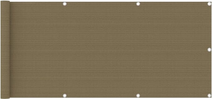 vidaXL - Balkonscherm - 75x400 - cm - HDPE - taupe