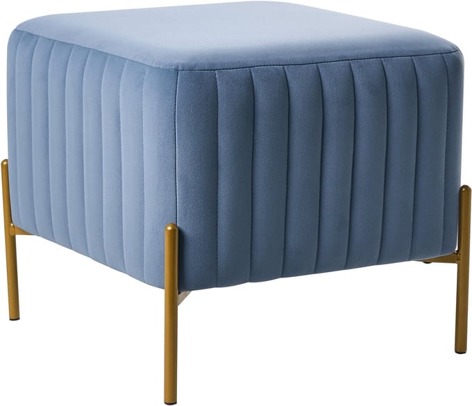 UTAH - Voetenbank - Blauw - Fluweel
