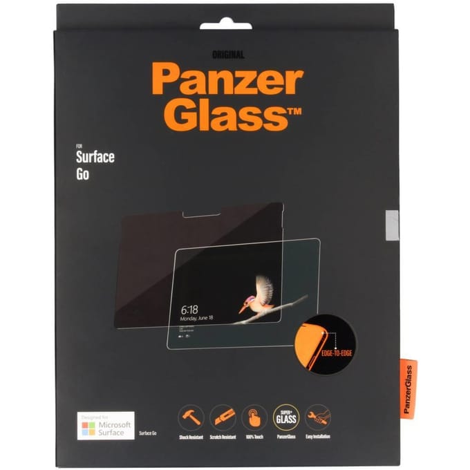 PanzerGlass Gehard Glas Screenprotector Geschikt voor Microsoft Surface Go 2 - Zwart