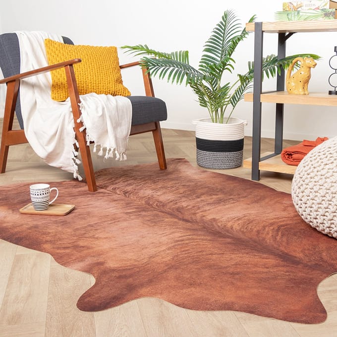 FRAAI Koeienhuid - Bovine Bruin | Brengt sfeer - 155x190cm