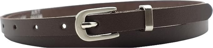 Fana Belts Dames Riem Bruin - Smalle Centuur - Dames Broeksriem - Taillemaat 85