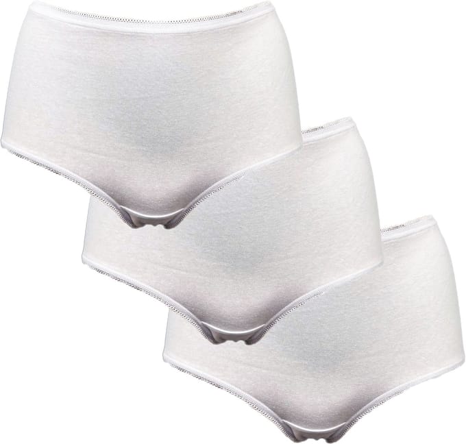 My Basic by After Eden Midi brief 3pack Dames Onderbroek - White - Maat S