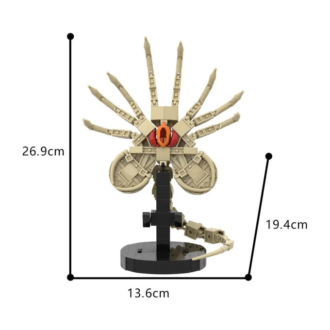 Gobricks MOC Alien Facehugger Bakstenen Wezen Bouwstenen Speelgoed Cadeau Parasitoïde Juguetes beige